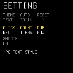 SETTING 第二行 CLICK、COUNT、DUB
