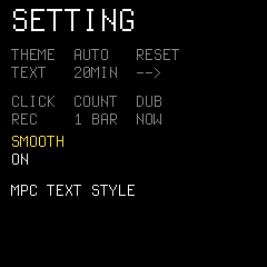 SETTING 第三行 SMOOTH